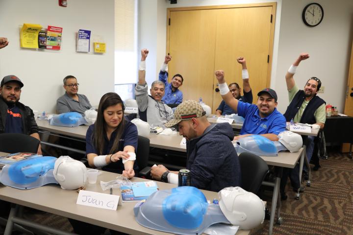 Picture of first aid in classroom